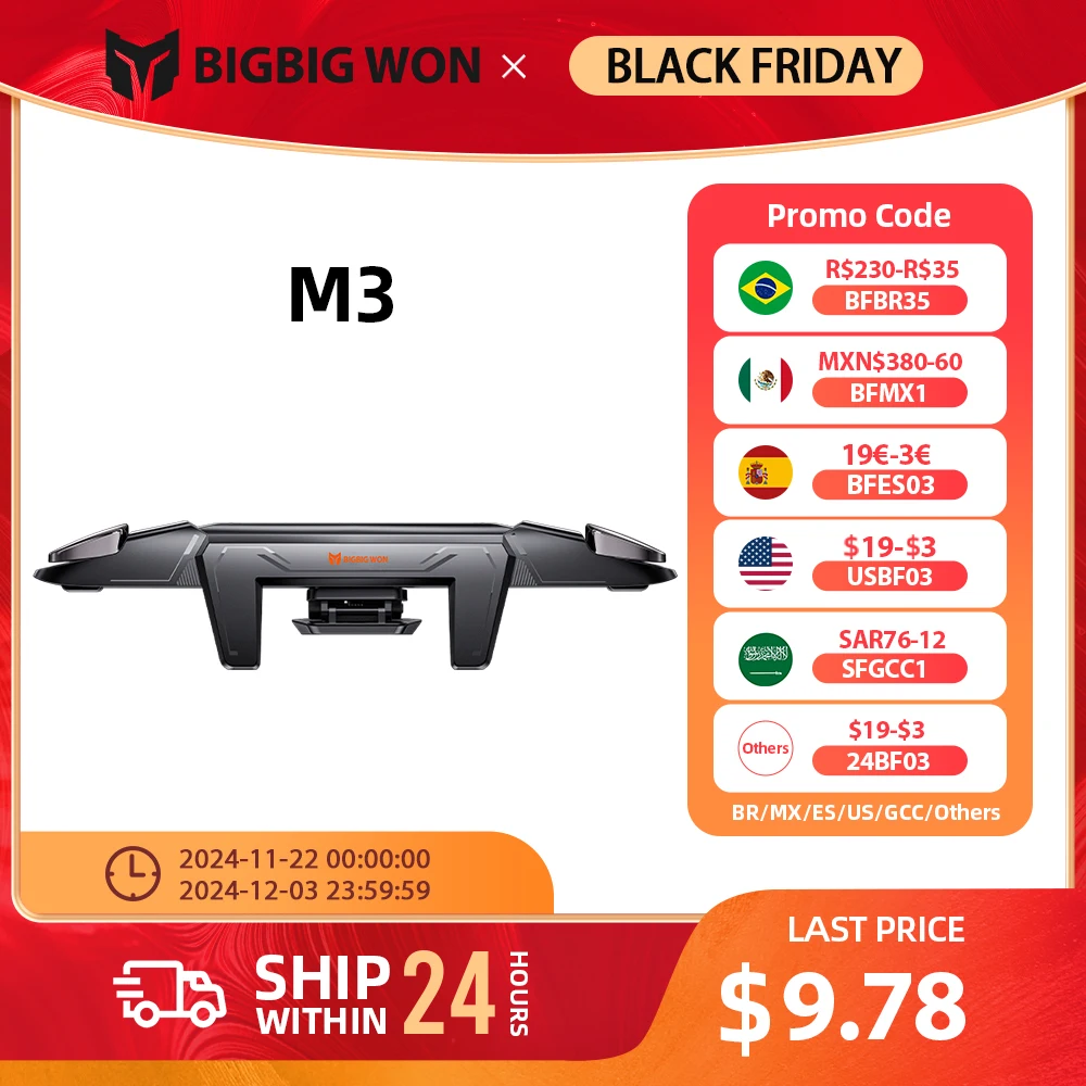 BIGBIG WON Mechager Plus M3 Mobile Gaming Triggers, Mobile Game Controllers Plug and Play for iOS and Android Phone
BIGBIG WON Mechager Plus M3 Mobile Gaming Triggers, Mobile Game Controllers Plug and Play for iOS and Android Phone