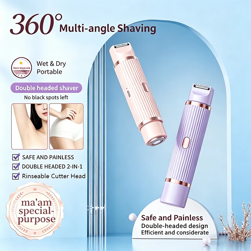 2In1Double Head Electric Epilator Waterproof Rechargeable Wet Dry Hair Shaver Painless Bikini Underarm Facial Body Hair Trimmer
2In1Double Head Electric Epilator Waterproof Rechargeable Wet Dry Hair Shaver Painless Bikini Underarm Facial Body Hair Trimmer