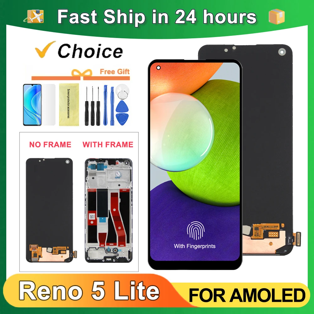 AMOLED For OPPO 6.43''Reno5 Lite For Reno 5 Lite CPH2205 LCD Display Touch Screen Digitizer Assembly Replacement
AMOLED For OPPO 6.43''Reno5 Lite For Reno 5 Lite CPH2205 LCD Display Touch Screen Digitizer Assembly Replacement