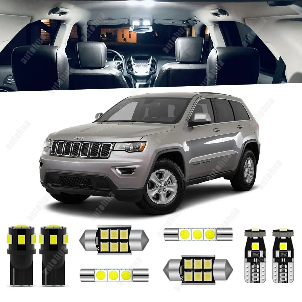 LED Interior Lights For Jeep Grand Cherokee 2011-2020 White 6000K LED Lighting 23Pcs
LED Interior Lights For Jeep Grand Cherokee 2011-2020 White 6000K LED Lighting 23Pcs