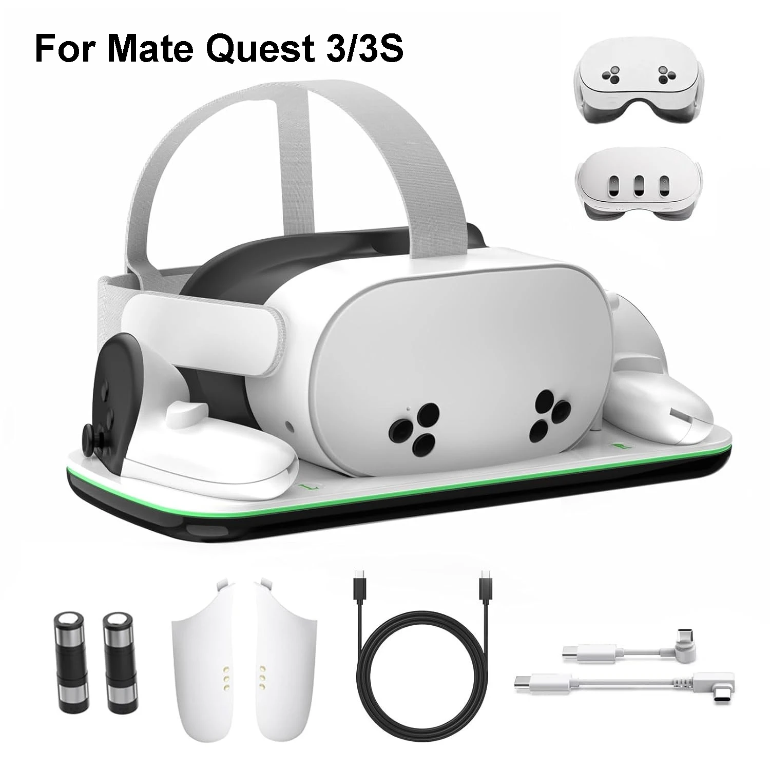 Зарядная док-станция, совместимая с VR-гарнитурой Meta Quest 3/3S, аксессуары для контроллеров, магнитная зарядка, быстрая зарядка, аксессуары для VR.
Зарядная док-станция, совместимая с VR-гарнитурой Meta Quest 3/3S, аксессуары для контроллеров, магнитная зарядка, быстрая зарядка, аксессуары для VR.