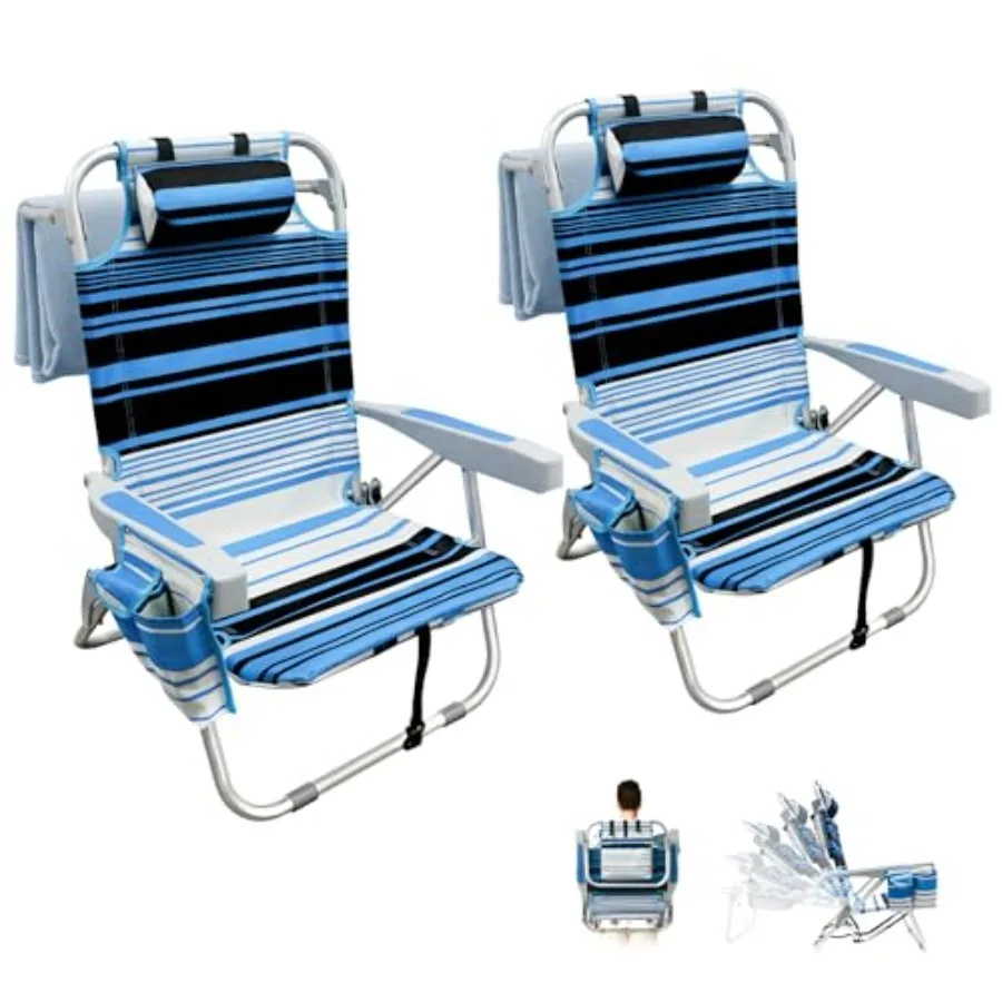 Beach chairs for outdoor camping and patio use, aluminum frame, black color, lightweight folding design with cup holder and pad
Beach chairs for outdoor camping and patio use, aluminum frame, black color, lightweight folding design with cup holder and pad