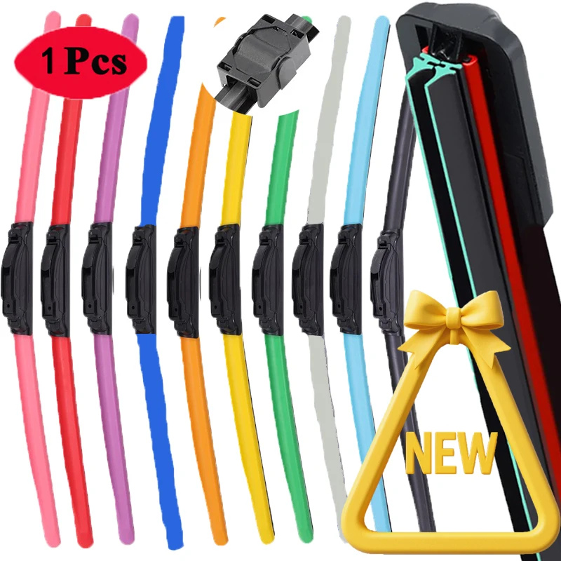 Colorful SIDE PIN Car Windshield Wiper blades Universal Soft Double layer Rubber Frameless Bracketless 16" 19" 20" 22" 24"26"30"
Colorful SIDE PIN Car Windshield Wiper blades Universal Soft Double layer Rubber Frameless Bracketless 16" 19" 20" 22" 24"26"30"