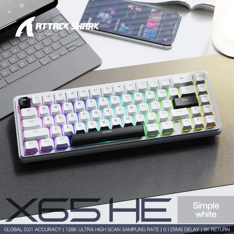 Игровая клавиатура ATTACK SHARK X65 HE с магнитными переключателями (65%), проводная - быстрое откликающееся управление, частота опроса 8 кГц, PBT-кейкапы, RGB-подсветка | Аксессуары для ПК
Игровая клавиатура ATTACK SHARK X65 HE с магнитными переключателями (65%), проводная - быстрое откликающееся управление, частота опроса 8 кГц, PBT-кейкапы, RGB-подсветка | Аксессуары для ПК