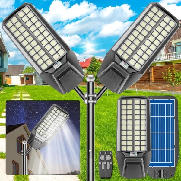 2-Pack 8000W Solar Street Light - 600000 Lumens, Dusk-to-Dawn, Waterproof, Ideal for Commercial & Outdoor Parking
2-Pack 8000W Solar Street Light - 600000 Lumens, Dusk-to-Dawn, Waterproof, Ideal for Commercial & Outdoor Parking