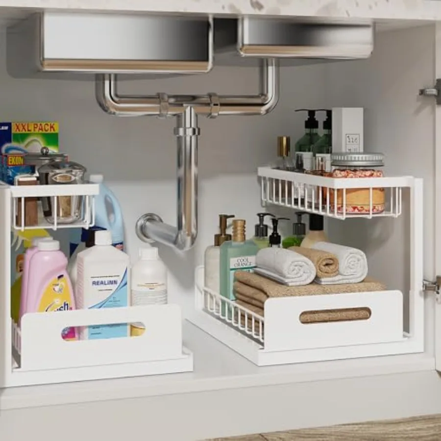Under Sink Organizer Pull Out Cabinet Organizer 2 Tier Metal Slide Out Shelf with L Shaped Design Under Cabinet Storage for Kit
Under Sink Organizer Pull Out Cabinet Organizer 2 Tier Metal Slide Out Shelf with L Shaped Design Under Cabinet Storage for Kit