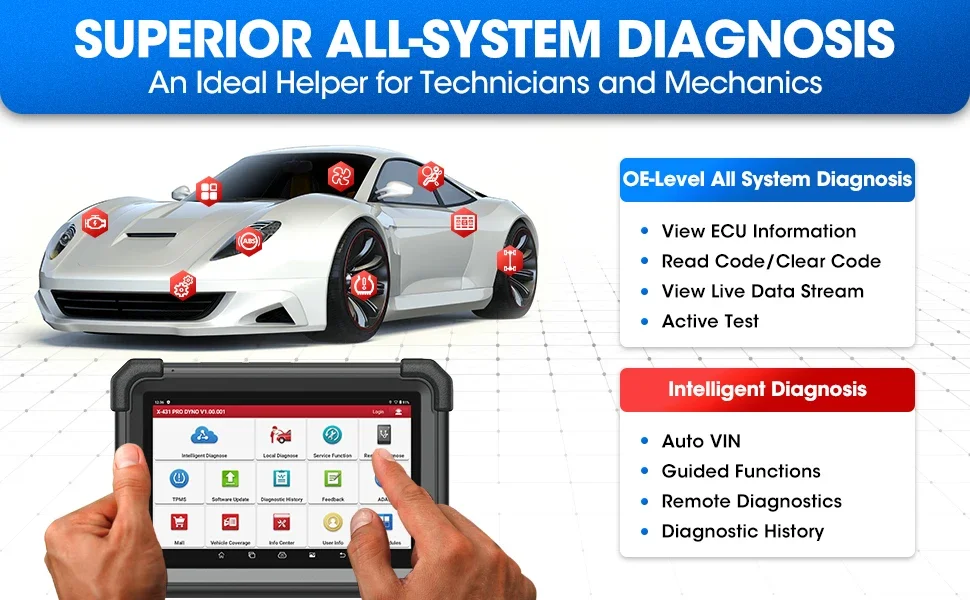 X-431 PRO DYNO Obd2 Auto Diagnostic Car Scanner Tool Scan Machine Automotive Tools Escaner for Car
X-431 PRO DYNO Obd2 Auto Diagnostic Car Scanner Tool Scan Machine Automotive Tools Escaner for Car