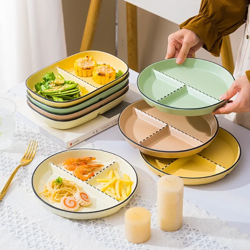 Compartmented Reduced-fat Dinner Plate Household Ceramic Tableware Children's Dinner Plate Quantitative Breakfast Plate
Compartmented Reduced-fat Dinner Plate Household Ceramic Tableware Children's Dinner Plate Quantitative Breakfast Plate