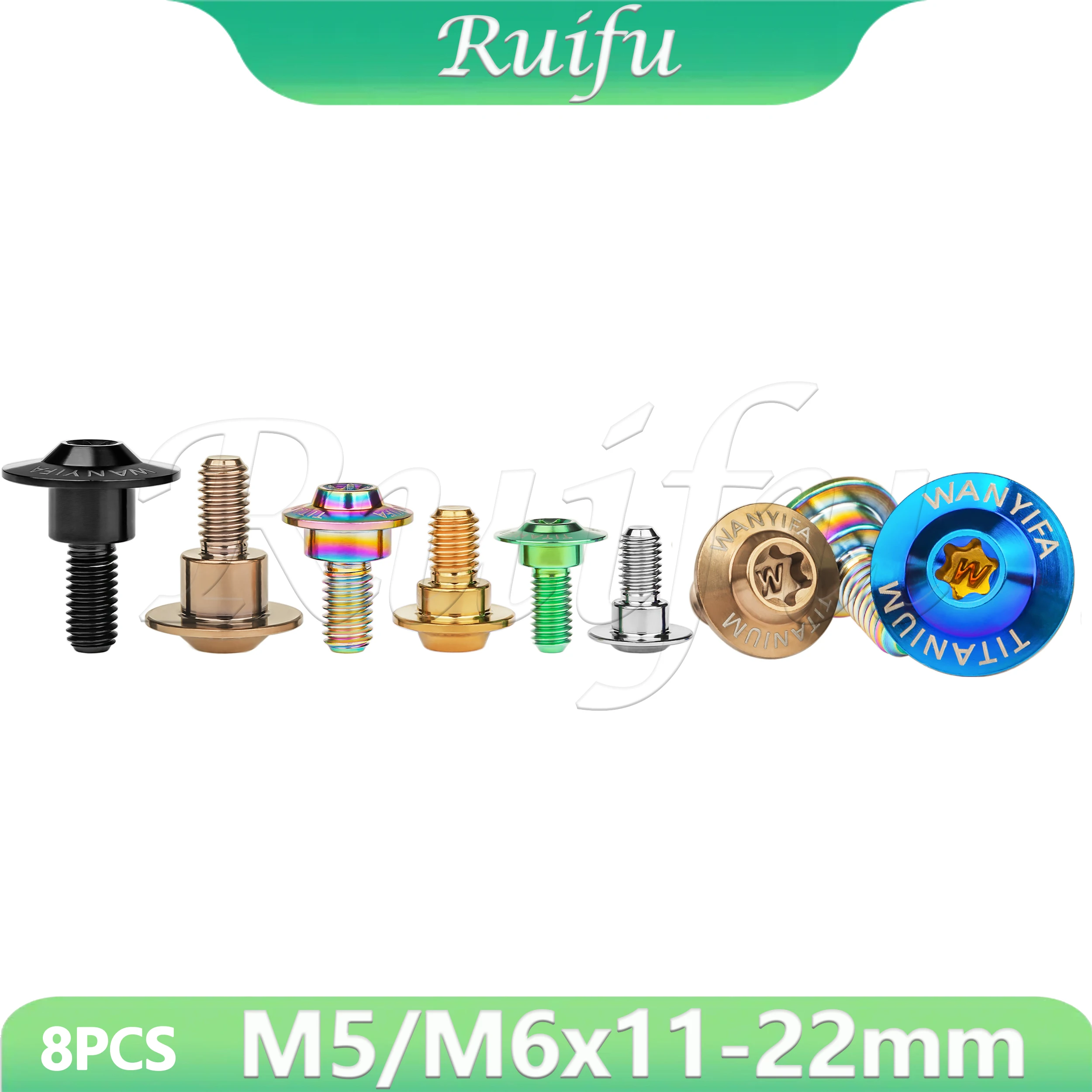 Ruifu Titanium Bolt 8PCS M5/M6x11-22mm Torx Head Step Screw Locomotive Motorcycle Shell Modification Stepped Screws
Ruifu Titanium Bolt 8PCS M5/M6x11-22mm Torx Head Step Screw Locomotive Motorcycle Shell Modification Stepped Screws