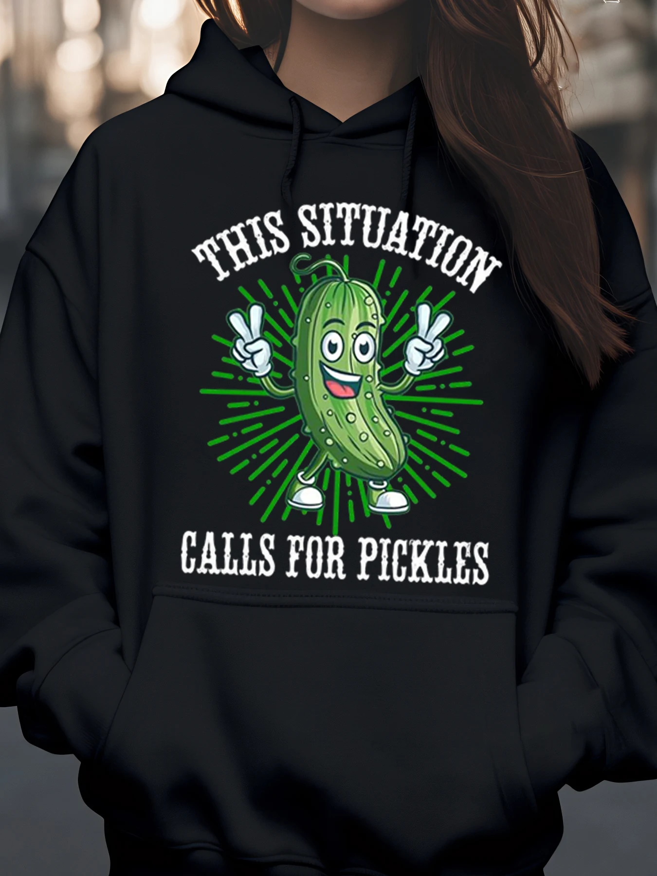 Толстовка с капюшоном Pickle Cartoon Print This Situation Calls for Pickles, забавная повседневная одежда унисекс для взрослых
Толстовка с капюшоном Pickle Cartoon Print This Situation Calls for Pickles, забавная повседневная одежда унисекс для взрослых