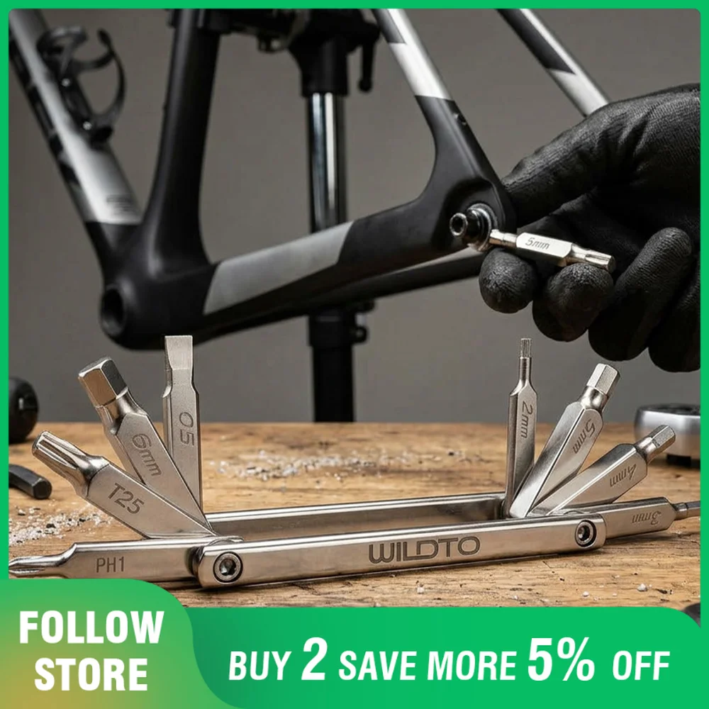 WILDTO 8-in-1 Bike Repair Tools Portable Foldable Multifunction Install Tool Outdoor Mountain Biker Road Riding Bike Accessories
WILDTO 8-in-1 Bike Repair Tools Portable Foldable Multifunction Install Tool Outdoor Mountain Biker Road Riding Bike Accessories