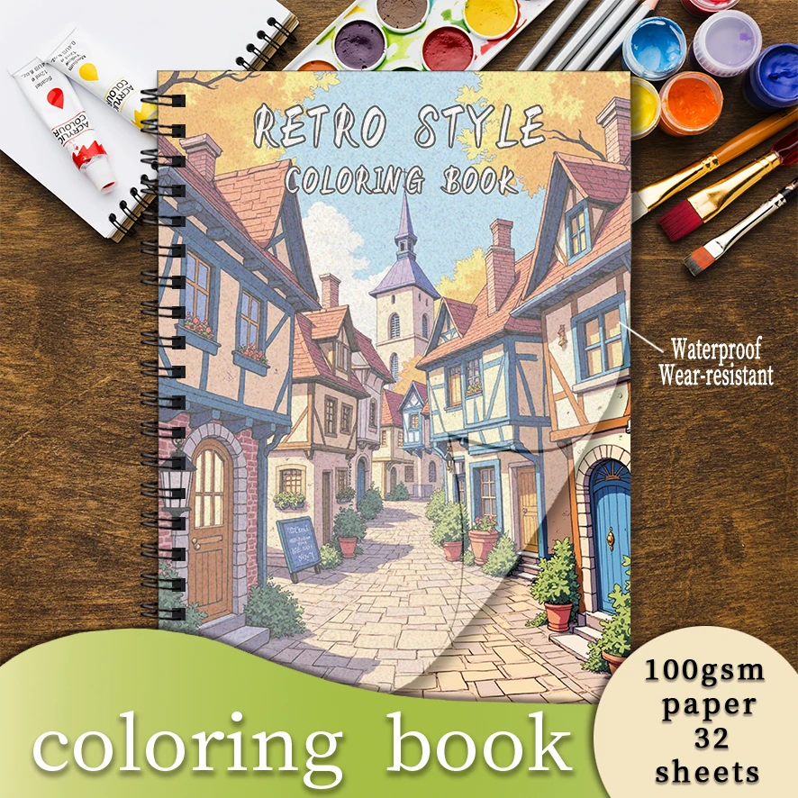 Vintage Street Scene Adult Coloring Book - 8.3x 11.2 Inch 32 Page Coloring Book - Helps Reduce Stress and Ease Emotions
Vintage Street Scene Adult Coloring Book - 8.3x 11.2 Inch 32 Page Coloring Book - Helps Reduce Stress and Ease Emotions