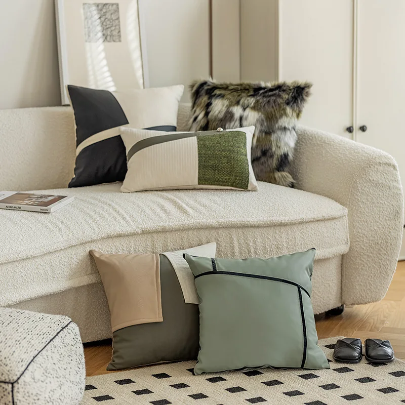 Modern Simplicity Home Decor Sofa Pillow Cover PU Leather Patchwork Cushion Cover 30x50cm Ornamental Pillows for Living Room
Modern Simplicity Home Decor Sofa Pillow Cover PU Leather Patchwork Cushion Cover 30x50cm Ornamental Pillows for Living Room
