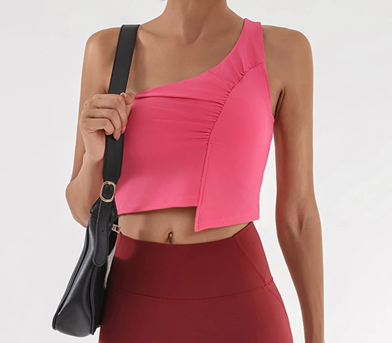 Irregular One-shoulder Pleated Chest-padded Quick-drying Yoga Top Women Fitness Camisole Yoga Sports Bra for Women Gym Clothes
Irregular One-shoulder Pleated Chest-padded Quick-drying Yoga Top Women Fitness Camisole Yoga Sports Bra for Women Gym Clothes