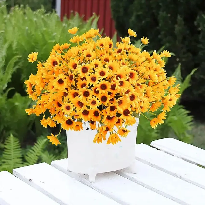 Artificial Flower Silk Yellow Little Daisy High Quality Wedding bridal Bouquet Home vase Table Diy Gifts Box Clipping Decoration
Artificial Flower Silk Yellow Little Daisy High Quality Wedding bridal Bouquet Home vase Table Diy Gifts Box Clipping Decoration