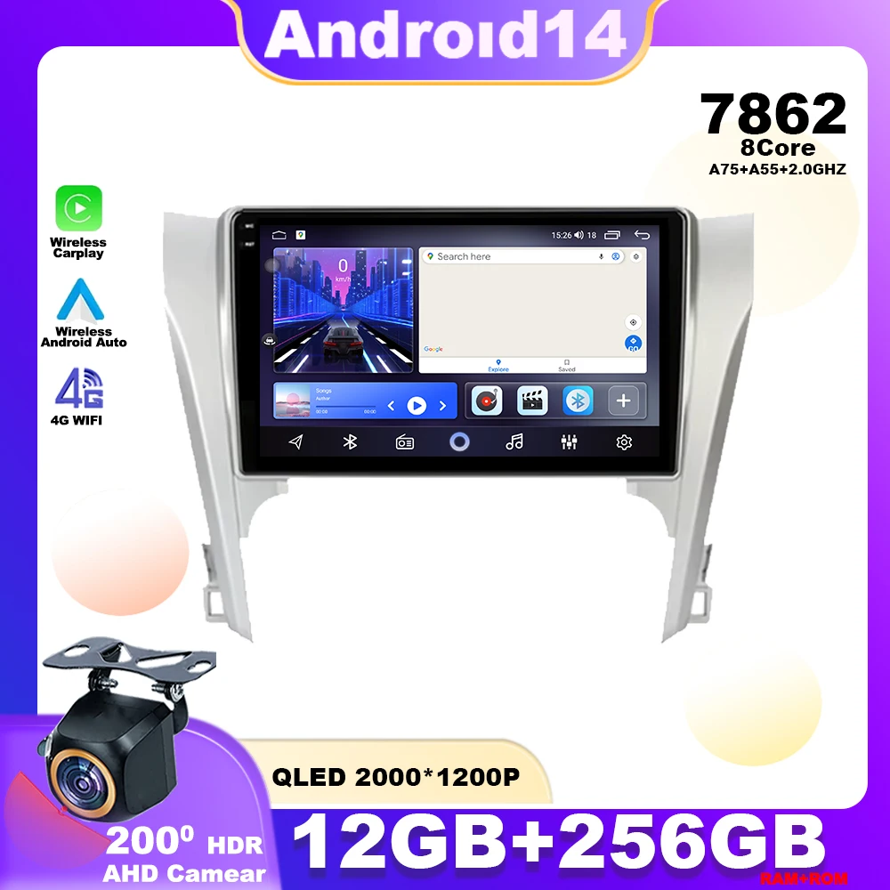 Android 14 For Toyota Camry 7 XV 50 55 2014 - 2017 Car Radio Multimedia Video Player Stereo Navigation GPS Carplay HDR Screen 4G
Android 14 For Toyota Camry 7 XV 50 55 2014 - 2017 Car Radio Multimedia Video Player Stereo Navigation GPS Carplay HDR Screen 4G