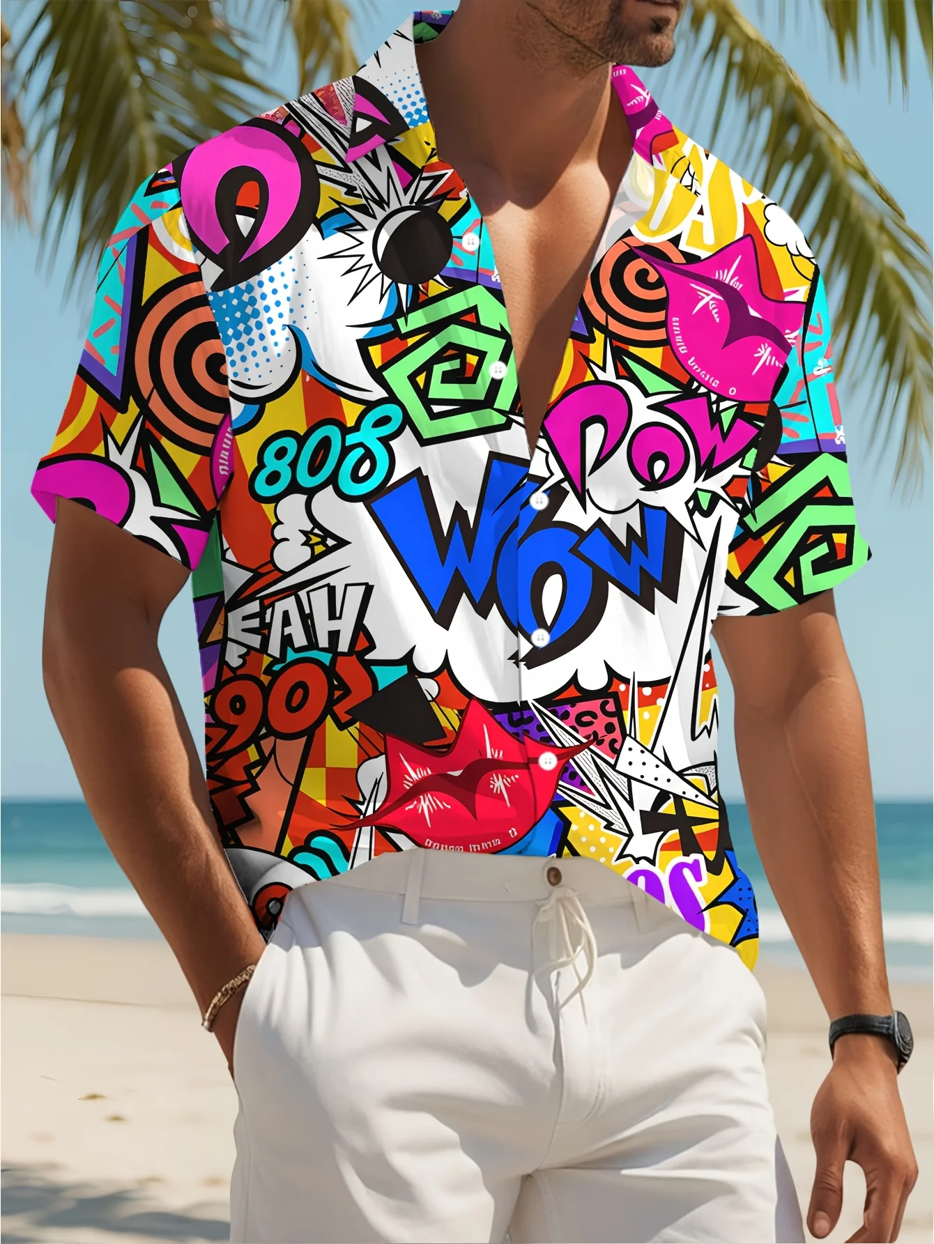 Men's New Shirt Casual Top 3D Color 90s Graffiti Short Sleeved Shirt Women's Casual Fashion Beach Vacation Style Top
Men's New Shirt Casual Top 3D Color 90s Graffiti Short Sleeved Shirt Women's Casual Fashion Beach Vacation Style Top