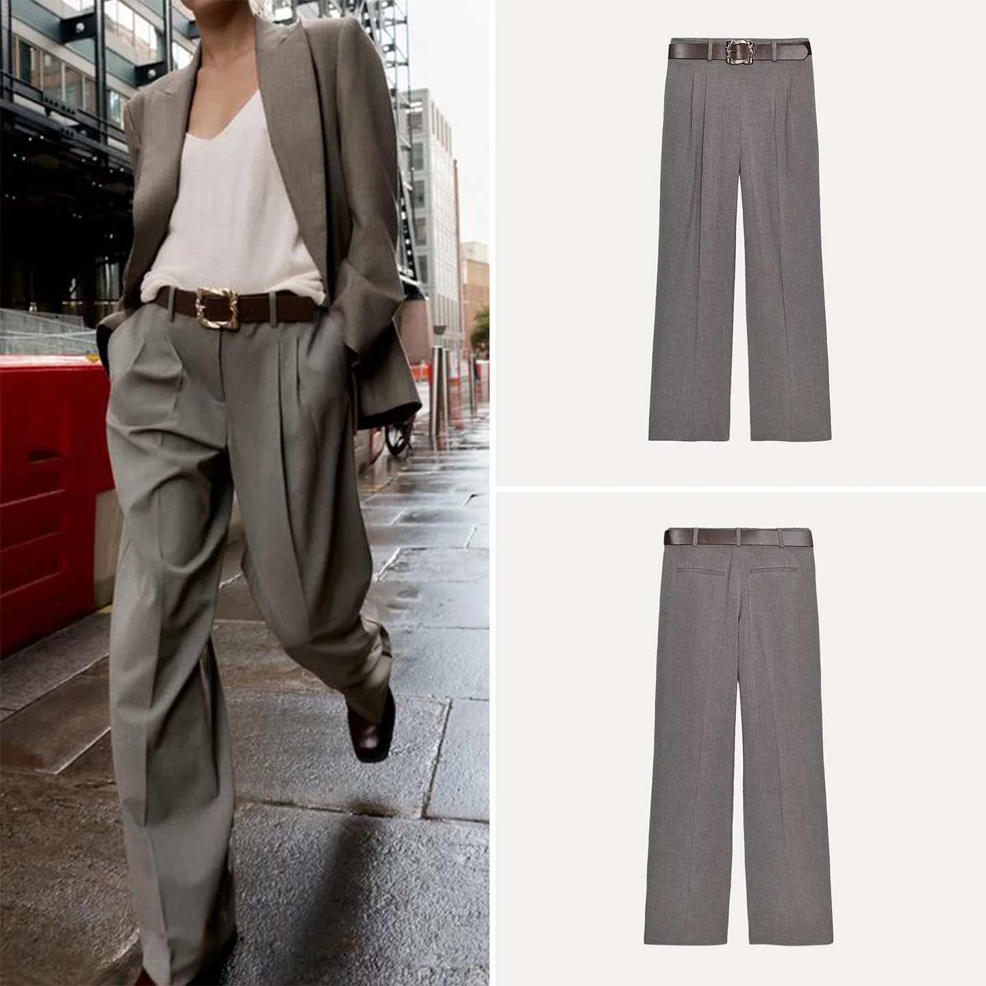 Новые модные прямые брюки с поясом на высокой талии, длинные, элегантные, простые, женские, бренд Sle Z, Зима 2025
Новые модные прямые брюки с поясом на высокой талии, длинные, элегантные, простые, женские, бренд Sle Z, Зима 2025