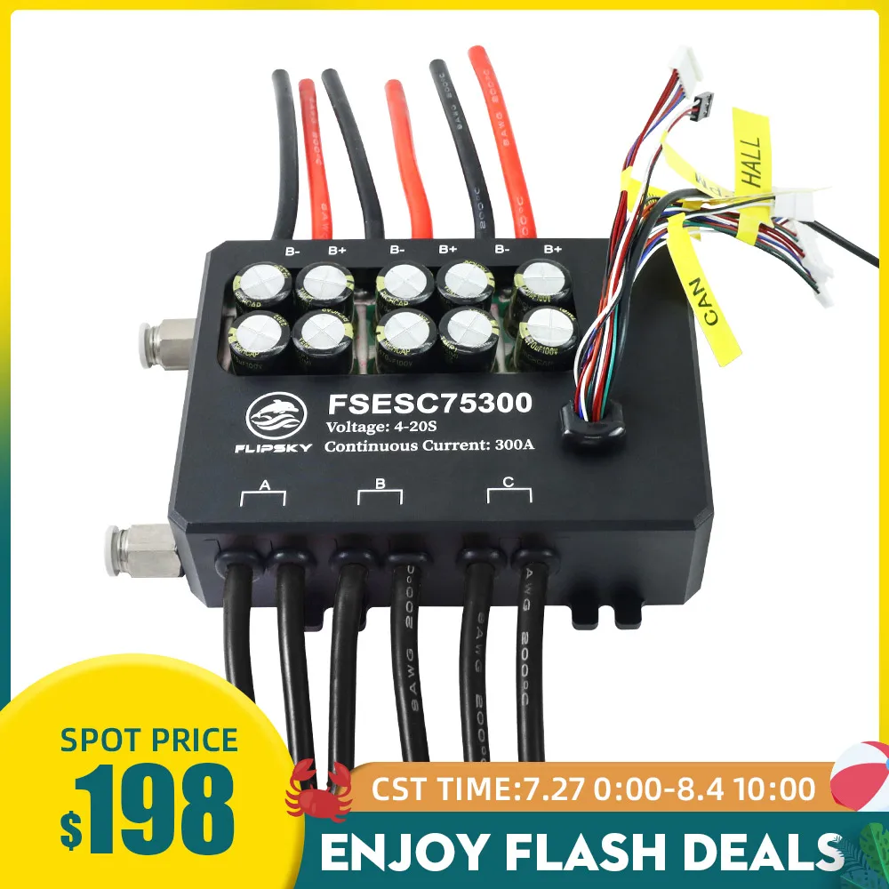 Flash Deals Flipsky FSESC 75300 84V High Current 350A ESC Base On Vesc With Aluminum Case Water Cooling Enclosure For E-Foil
Flash Deals Flipsky FSESC 75300 84V High Current 350A ESC Base On Vesc With Aluminum Case Water Cooling Enclosure For E-Foil