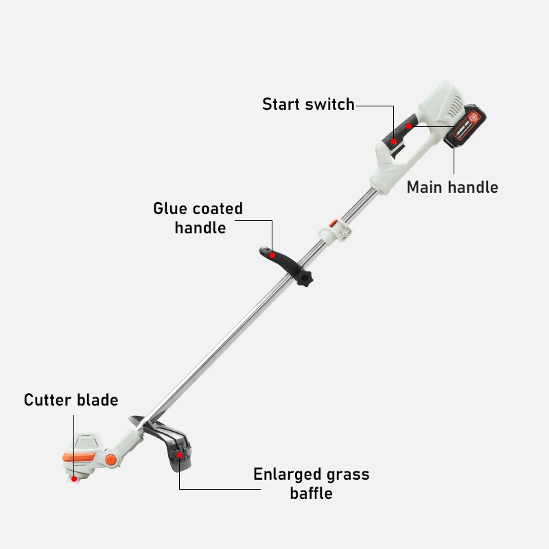 202521V Brushless Cordless Electric Battery Grass Cutter Nylon and Metal Blade String Trimmer
202521V Brushless Cordless Electric Battery Grass Cutter Nylon and Metal Blade String Trimmer