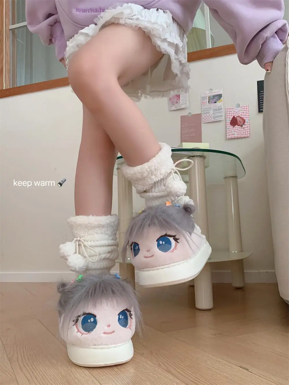 Cute Cotton Doll Cotton Slippers For Women Indoor Household 2024 Winter Fun And Warm Thick Soled Home Fur Slippers
Cute Cotton Doll Cotton Slippers For Women Indoor Household 2024 Winter Fun And Warm Thick Soled Home Fur Slippers