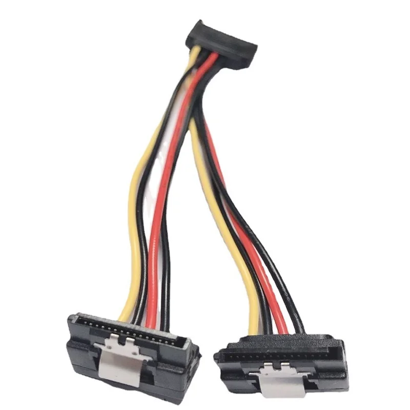 Elbow 15 Pin SATA Male to 2 Female 15 Pin SATA Cable Splitter Adapter PC Computer Power Cable Converter Connector With shrapnel
Elbow 15 Pin SATA Male to 2 Female 15 Pin SATA Cable Splitter Adapter PC Computer Power Cable Converter Connector With shrapnel