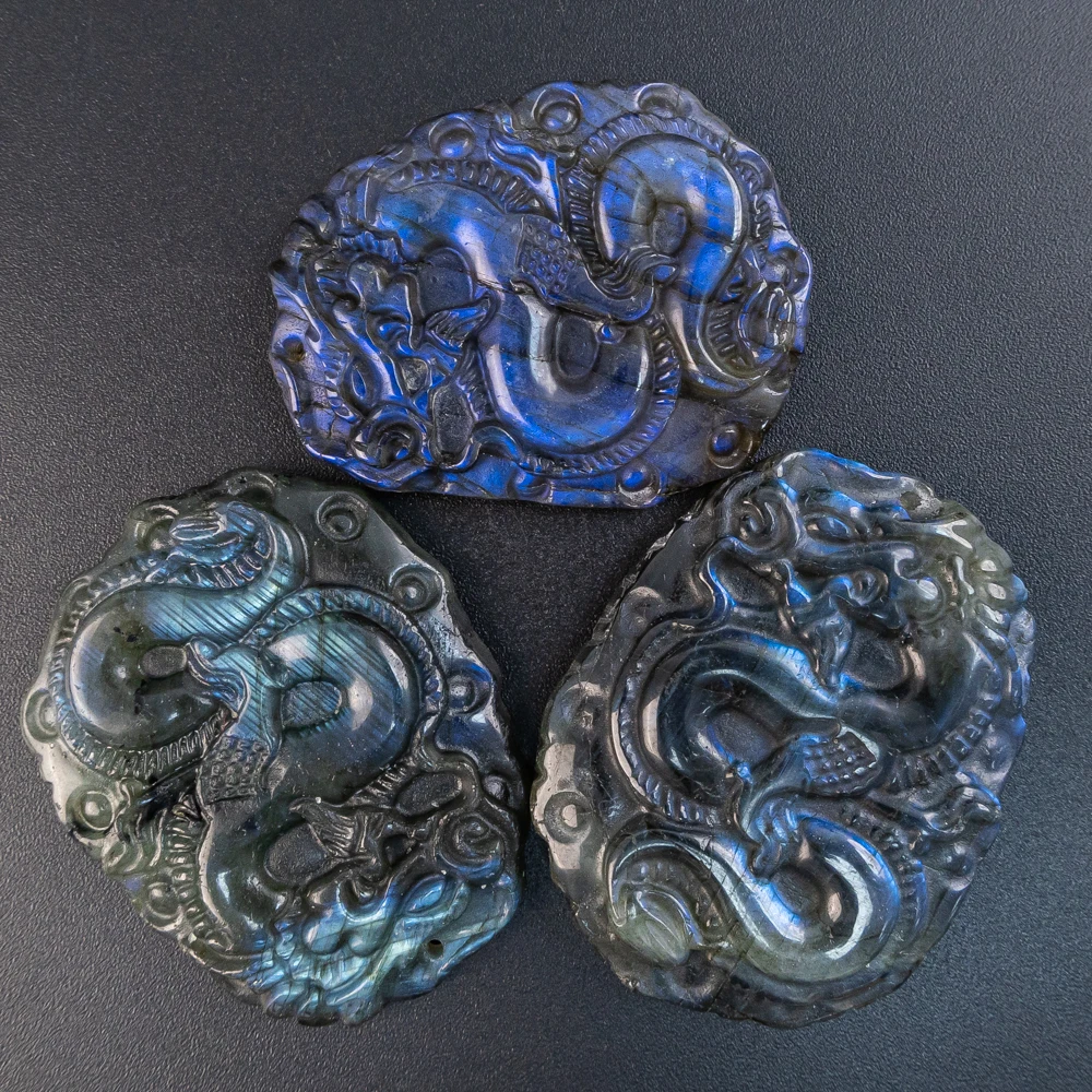 Natural Labradorite Pendants 50X40X8mm Yellow Blue Flash 1PCS Dragon Carved Cabs for Jewelry Making DIY Necklaces Crafts
Natural Labradorite Pendants 50X40X8mm Yellow Blue Flash 1PCS Dragon Carved Cabs for Jewelry Making DIY Necklaces Crafts
