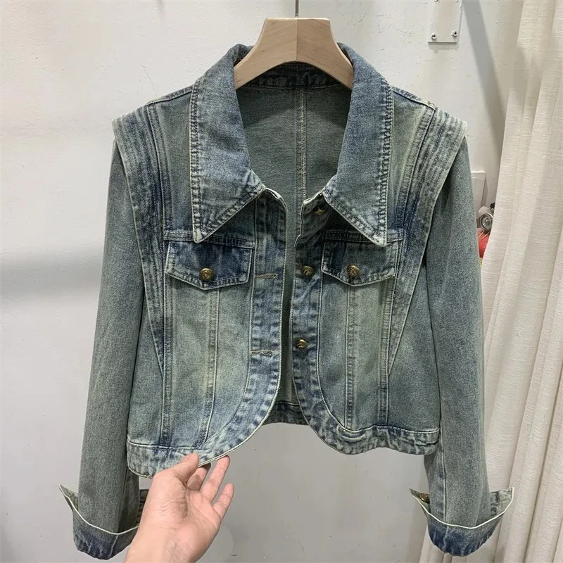 Spring New Female Short Cowboy Coat 2025 Women Xiaoxiangfeng Shoulder Denim Jacket Ladies Hong Kong Winds Leisure Cowboy Outwear
Spring New Female Short Cowboy Coat 2025 Women Xiaoxiangfeng Shoulder Denim Jacket Ladies Hong Kong Winds Leisure Cowboy Outwear