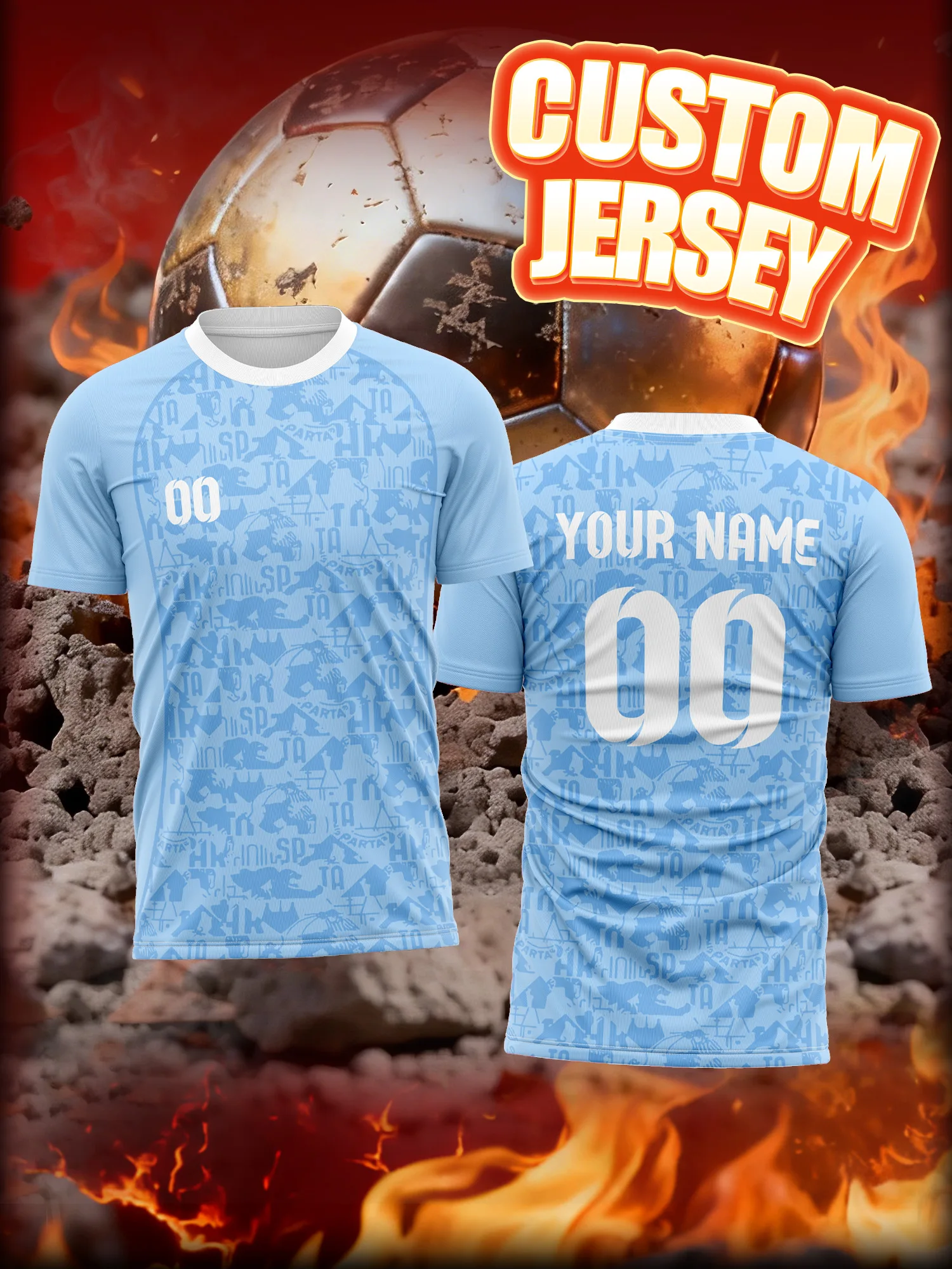 Custom Image Number Name Soccer Jersey, Mild Cold Top, Light Warmth Soccer Shirt
Custom Image Number Name Soccer Jersey, Mild Cold Top, Light Warmth Soccer Shirt