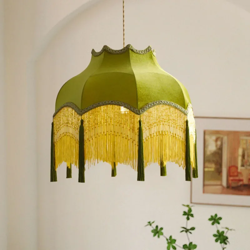 French Vintage Luxury Velvet Dining Room Tassel Hanging Lamp Small Chandelier Living Room Bedroom Study Green Fabric Pendant Lig
French Vintage Luxury Velvet Dining Room Tassel Hanging Lamp Small Chandelier Living Room Bedroom Study Green Fabric Pendant Lig