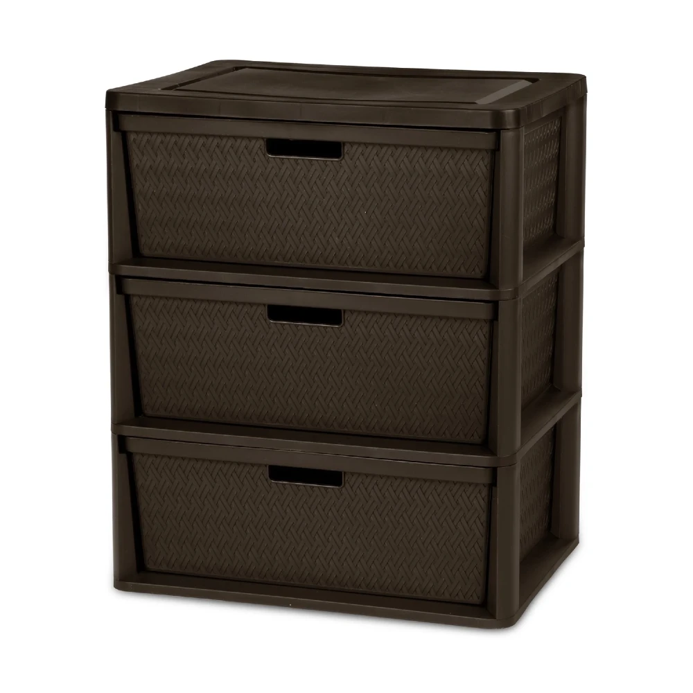 Wide 3-Drawer Tower Plastic Storage Organizer in Brown with Removable Decorative Bins, Easy to Assemble Without Tools, Durable and Space-Saving Storage Unit for Home, Bedroom, Office, or Bathroom, Ideal for Clothes, Toys, Office Supplies, or Household Ite
Wide 3-Drawer Tower Plastic Storage Organizer in Brown with Removable Decorative Bins, Easy to Assemble Without Tools, Durable and Space-Saving Storage Unit for Home, Bedroom, Office, or Bathroom, Ideal for Clothes, Toys, Office Supplies, or Household Ite