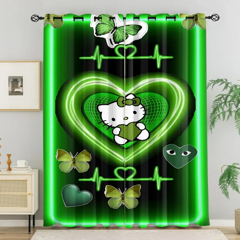 2Pcs Kawaii Hello Kitty Curtains, Pink Strawberry/Heart/Gingham Cartoon Window Drapes, Cute Kids Girls Bedroom Decor
2Pcs Kawaii Hello Kitty Curtains, Pink Strawberry/Heart/Gingham Cartoon Window Drapes, Cute Kids Girls Bedroom Decor