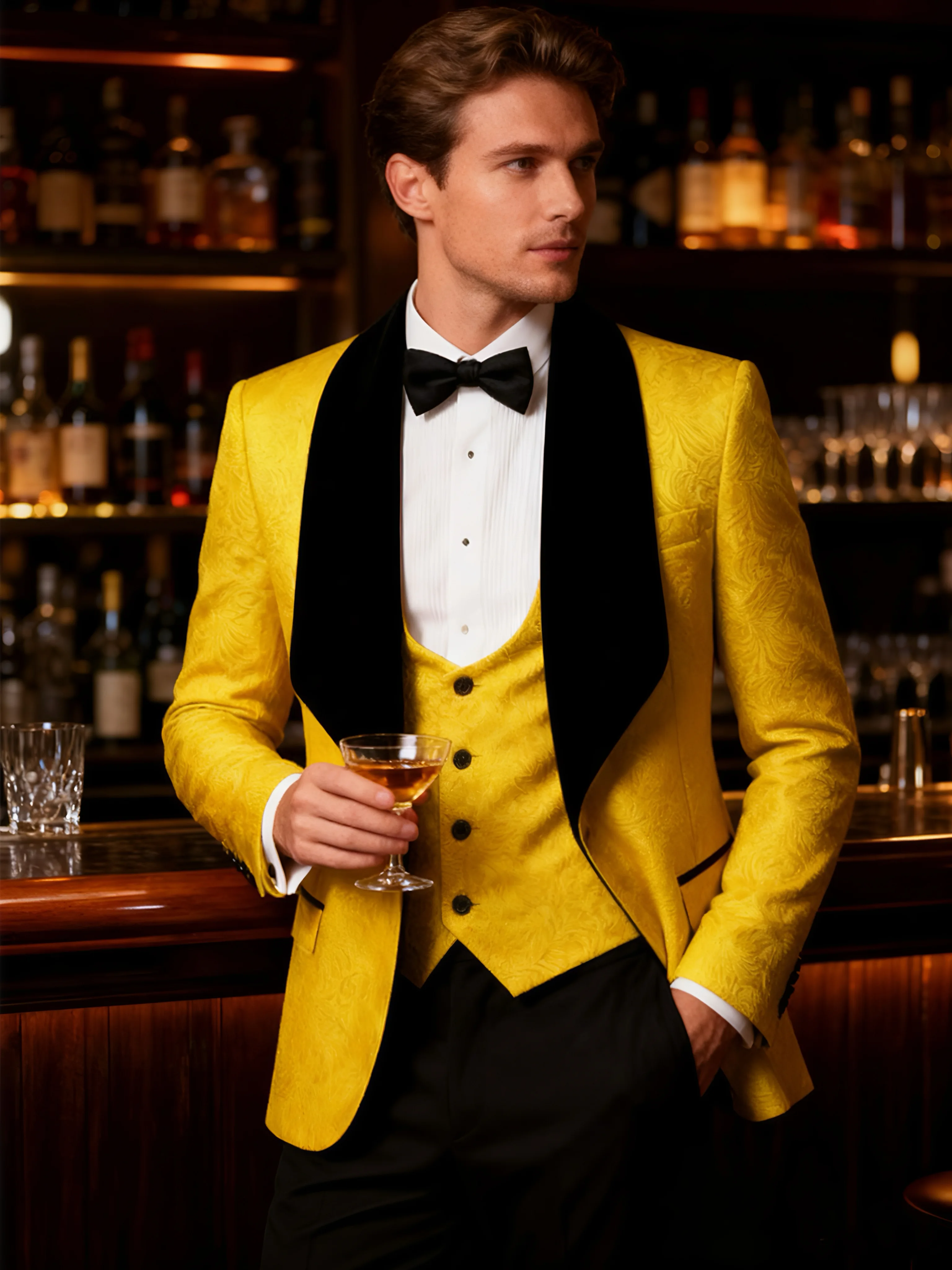 Men's 3-piece suit with printed tailcoat, jacquard slim fit suit, paisley sports jacket vest and pants, suitable for occasions s
Men's 3-piece suit with printed tailcoat, jacquard slim fit suit, paisley sports jacket vest and pants, suitable for occasions s