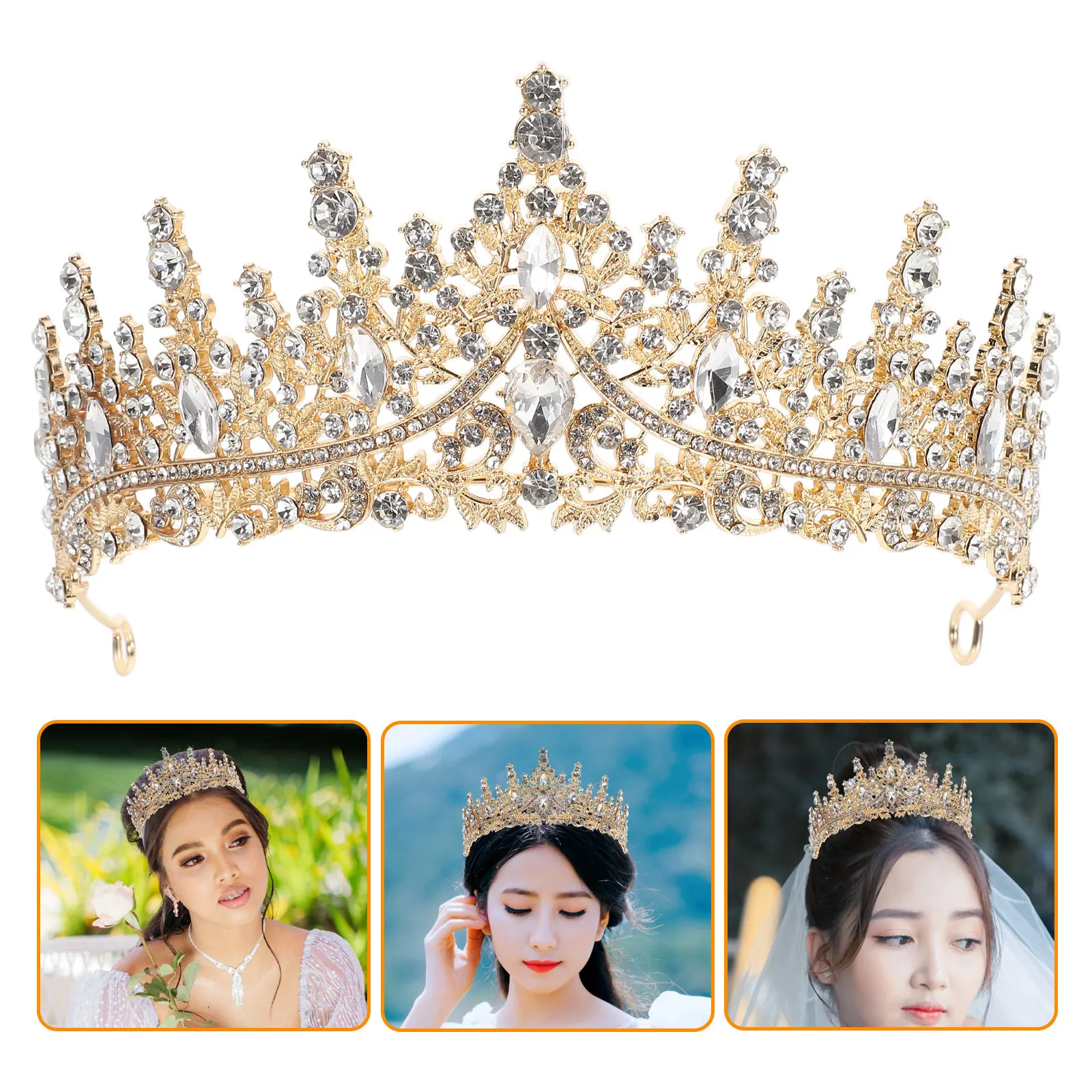 European Baroque Rhinestone Crown Hair Accessory for Women Wedding Bridal Prom Birthday Party Crystal Tiara Headpiece with
European Baroque Rhinestone Crown Hair Accessory for Women Wedding Bridal Prom Birthday Party Crystal Tiara Headpiece with