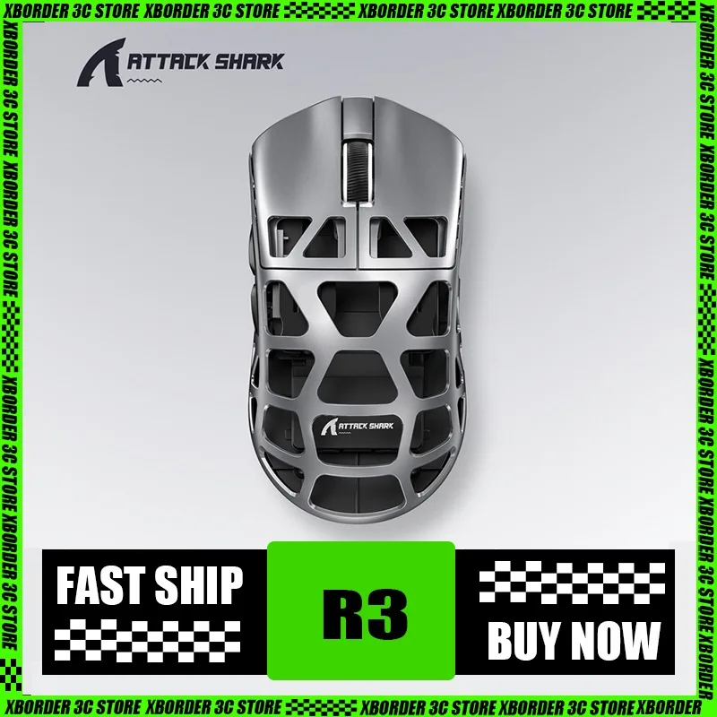 Attack Shark R3 PAW3395 Sensor 8000Hz Return Rate 46g Magnesium Alloy Three Mode Wireless Mouse Specialized for Esports Games
Attack Shark R3 PAW3395 Sensor 8000Hz Return Rate 46g Magnesium Alloy Three Mode Wireless Mouse Specialized for Esports Games