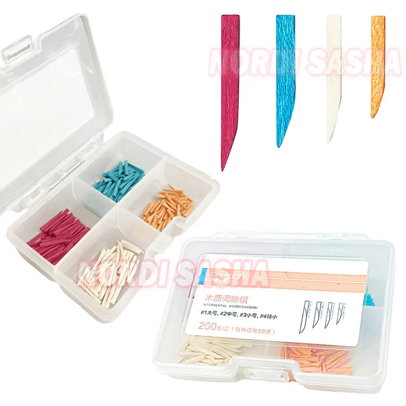 200Pcs/Box 4 Size Hawe Small Maple Interdental Wood Wedge Dental Restoration Interdental Composite Contoured Wood Wooden Wedge
200Pcs/Box 4 Size Hawe Small Maple Interdental Wood Wedge Dental Restoration Interdental Composite Contoured Wood Wooden Wedge