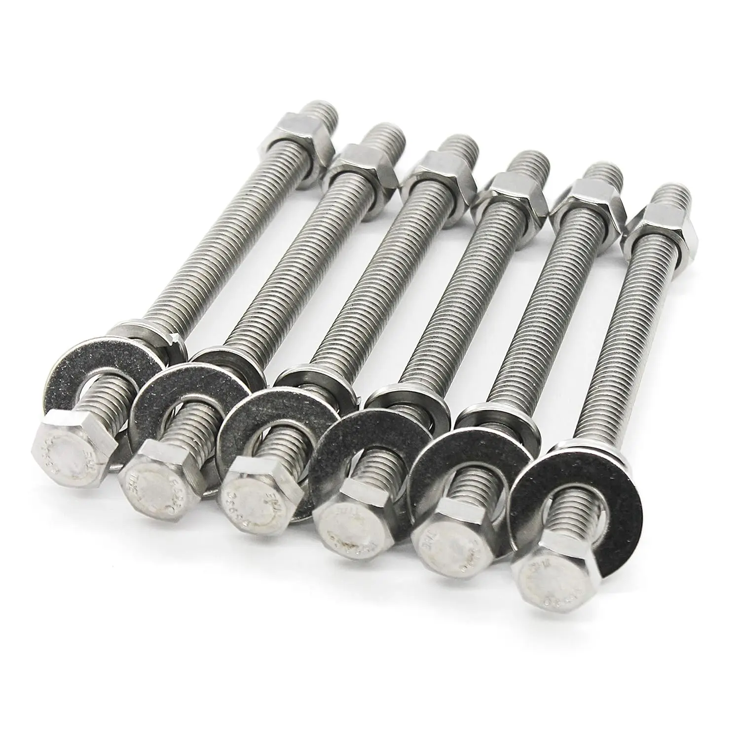 4 комплекта винтов с шестигранной головкой из нержавеющей стали 3/8-16x5 с гайками, плоскими и стопорными шайбами, с полной резьбой
4 комплекта винтов с шестигранной головкой из нержавеющей стали 3/8-16x5 с гайками, плоскими и стопорными шайбами, с полной резьбой