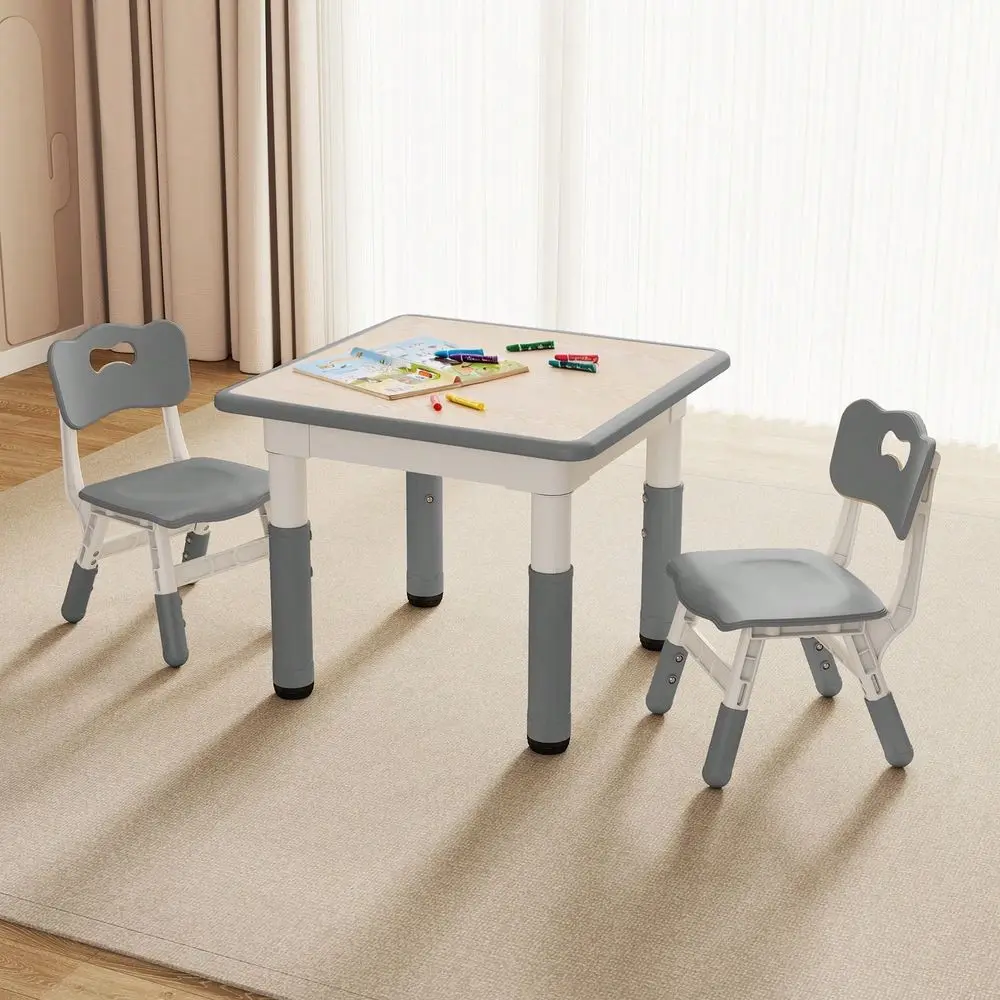 Table And 2 Chairs Set, HeightAdjustable Toddler Table And Chair Set With Graffiti Desktop, 23.6L X 23.6W Children Activity Tab
Table And 2 Chairs Set, HeightAdjustable Toddler Table And Chair Set With Graffiti Desktop, 23.6L X 23.6W Children Activity Tab
