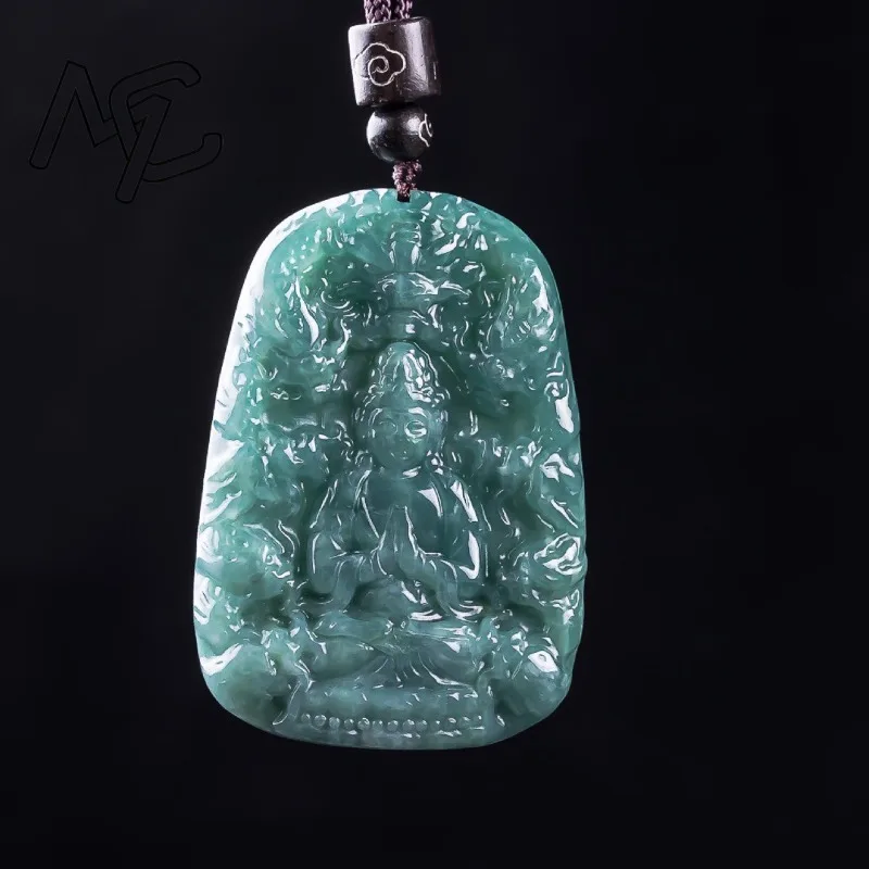 Кулон из изумрудно-синего водного нефрита «Гуаньинь» (Бодхисаттва) из Мьянмы, ювелирное украшение, дизайнерский амулет на удачу для женщин
Кулон из изумрудно-синего водного нефрита «Гуаньинь» (Бодхисаттва) из Мьянмы, ювелирное украшение, дизайнерский амулет на удачу для женщин