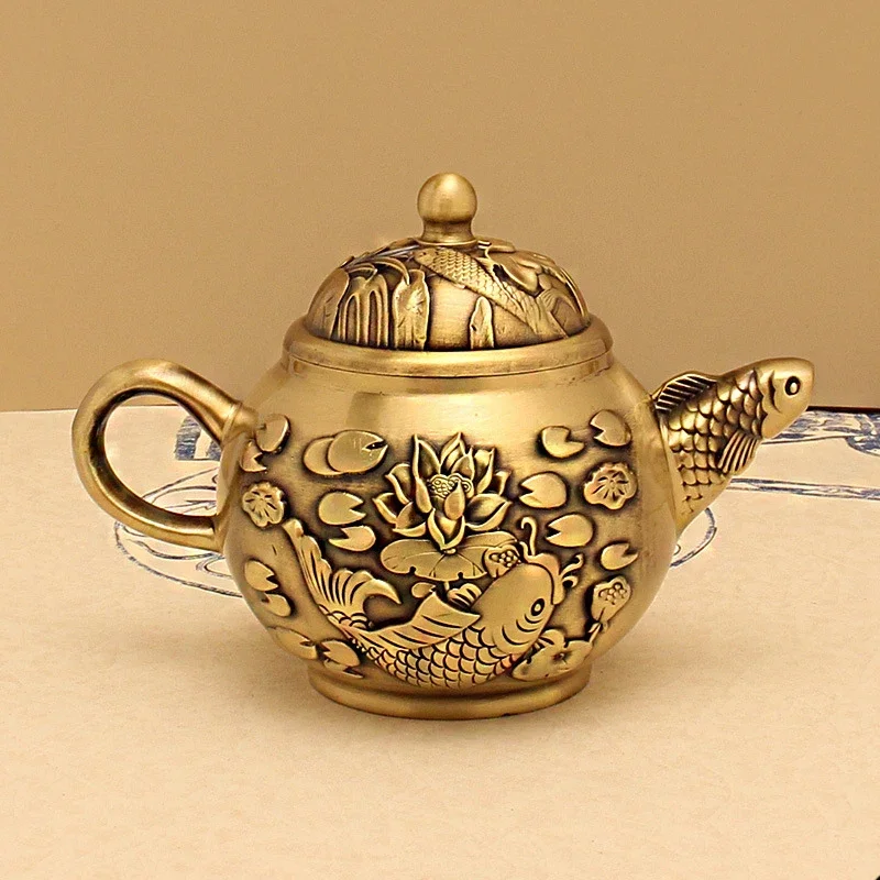 Vintage Lotus Carp Teapot Brushed Relief Tea Pot Chinese Kung Fu Teapot Office Desktop Tea Pet Home Decoration Crafts
Vintage Lotus Carp Teapot Brushed Relief Tea Pot Chinese Kung Fu Teapot Office Desktop Tea Pet Home Decoration Crafts