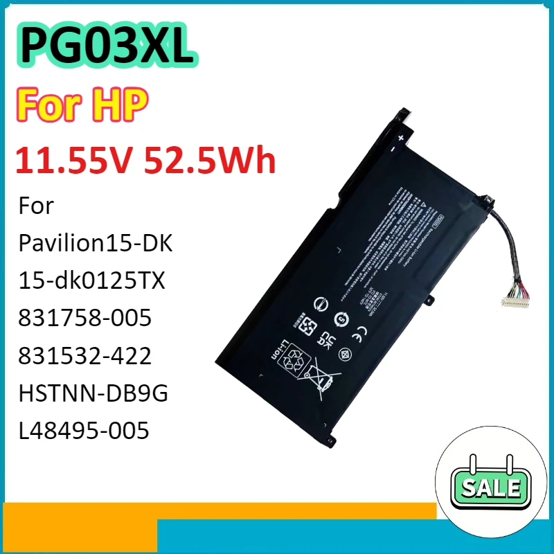 PG03XL 52,5 Втч аккумулятор для ноутбука HP Pavilion15-DK 15-dk0125TX 831758-005 831532-422 HSTNN-DB9G L48495-005 11,55 В
PG03XL 52,5 Втч аккумулятор для ноутбука HP Pavilion15-DK 15-dk0125TX 831758-005 831532-422 HSTNN-DB9G L48495-005 11,55 В