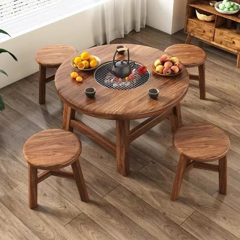 #Modern old elm solid wood round outdoor picnic barbecue coffee table with hot pot function commercial
#Modern old elm solid wood round outdoor picnic barbecue coffee table with hot pot function commercial