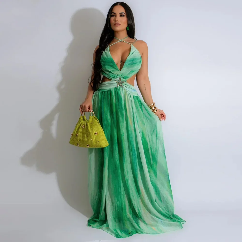 Women Printed Seastar Splicing Waist Strap V-neck Sleeveless Big Swing Maxi Dress Evening Party Long Dresses Vestidos
Women Printed Seastar Splicing Waist Strap V-neck Sleeveless Big Swing Maxi Dress Evening Party Long Dresses Vestidos