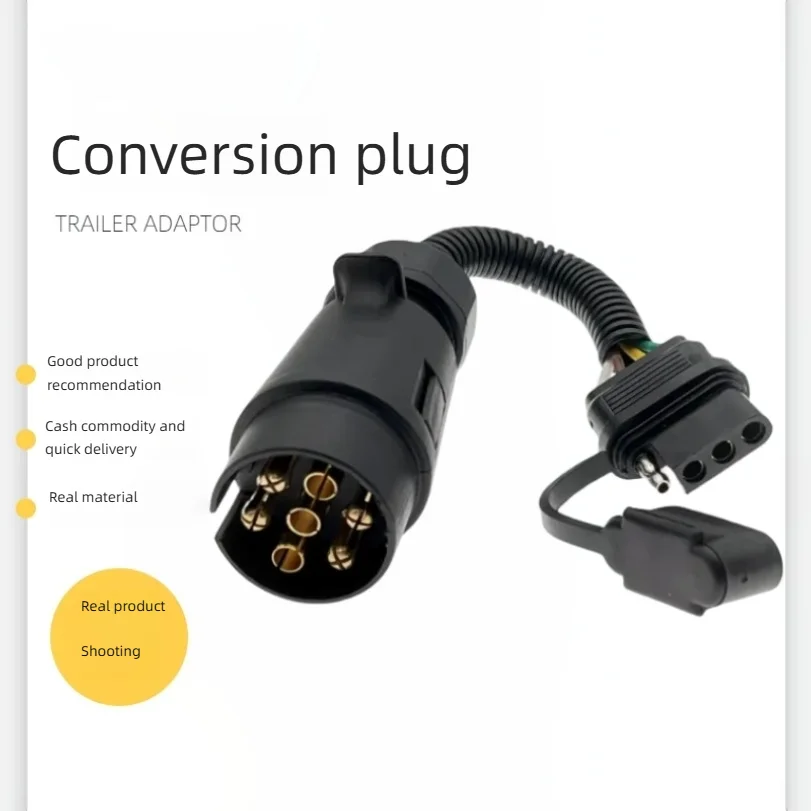 Trailer Adapter Plug Socket 7-pin European Round Plug To 4-pin American Flat Socket Modification Accessory For Towed RVs
Trailer Adapter Plug Socket 7-pin European Round Plug To 4-pin American Flat Socket Modification Accessory For Towed RVs
