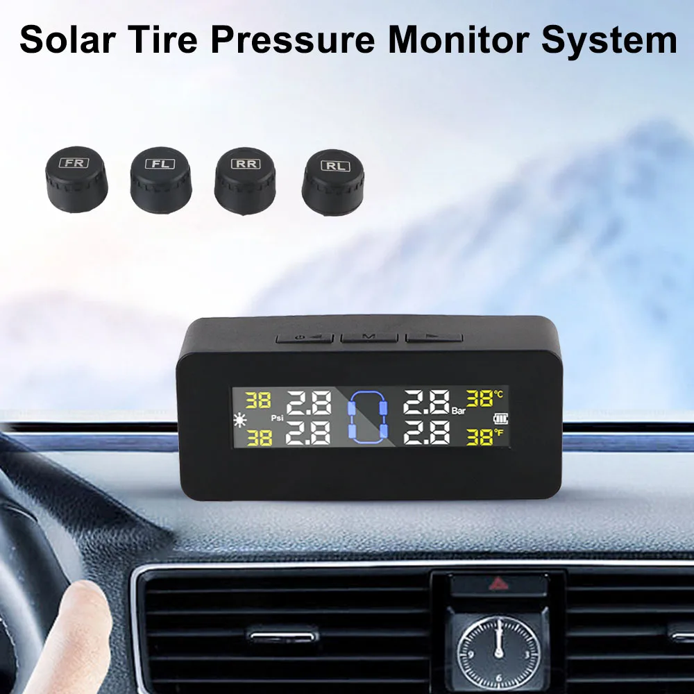 Tire Pressure Monitoring System Solar/USB Powered Digital LCD Display Car TPMS Auto Security Alarm Systems
Tire Pressure Monitoring System Solar/USB Powered Digital LCD Display Car TPMS Auto Security Alarm Systems