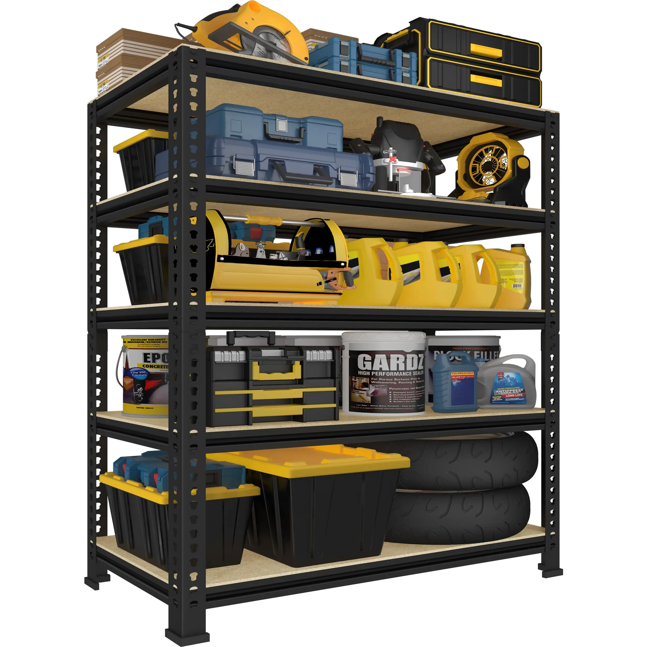 Black 5-Tier Adjustable Heavy-Duty Metal Storage Shelf 31.5”W x 16”D x 63”H For Garage Warehouse Pantry Utility Organization
Black 5-Tier Adjustable Heavy-Duty Metal Storage Shelf 31.5”W x 16”D x 63”H For Garage Warehouse Pantry Utility Organization