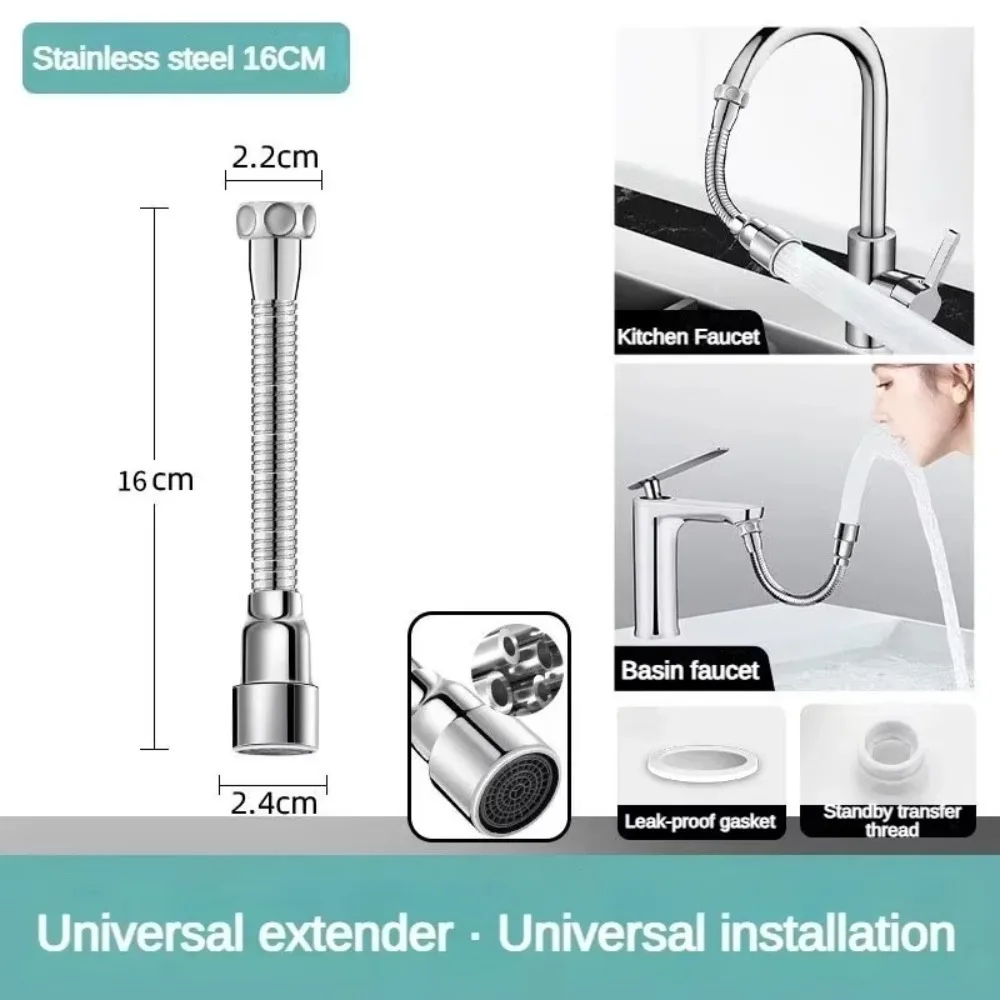 Stainless Steel Faucet Extender 360° Rotation Bendable Nozzle Aerator Anti-Splash Head Universal Universal Faucet Extender
Stainless Steel Faucet Extender 360° Rotation Bendable Nozzle Aerator Anti-Splash Head Universal Universal Faucet Extender