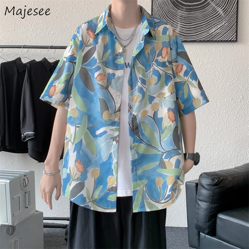 Shirts Men Handsome Ulzzang Teens All-match Floral Fashion Popular Casual Рубашки Streetwear Male Clothing Daily Summer Hip Hop
Shirts Men Handsome Ulzzang Teens All-match Floral Fashion Popular Casual Рубашки Streetwear Male Clothing Daily Summer Hip Hop