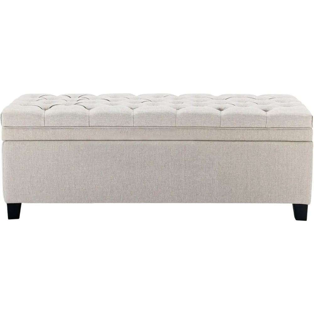 50 Fabric Storage Ottoman, End of Bed Bench with Wooden Legs & Button-Tufted, Modern Upholstered Ottoman with Storage, Loads 400
50 Fabric Storage Ottoman, End of Bed Bench with Wooden Legs & Button-Tufted, Modern Upholstered Ottoman with Storage, Loads 400
