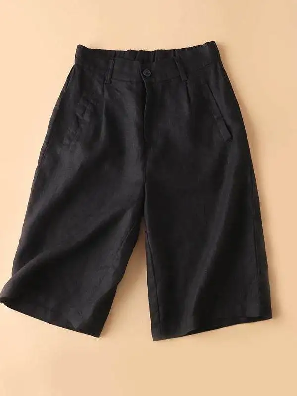 Летние повседневные свободные женские брюки из хлопка и льна, укороченные, с низкой талией, до колена, легкие
Летние повседневные свободные женские брюки из хлопка и льна, укороченные, с низкой талией, до колена, легкие